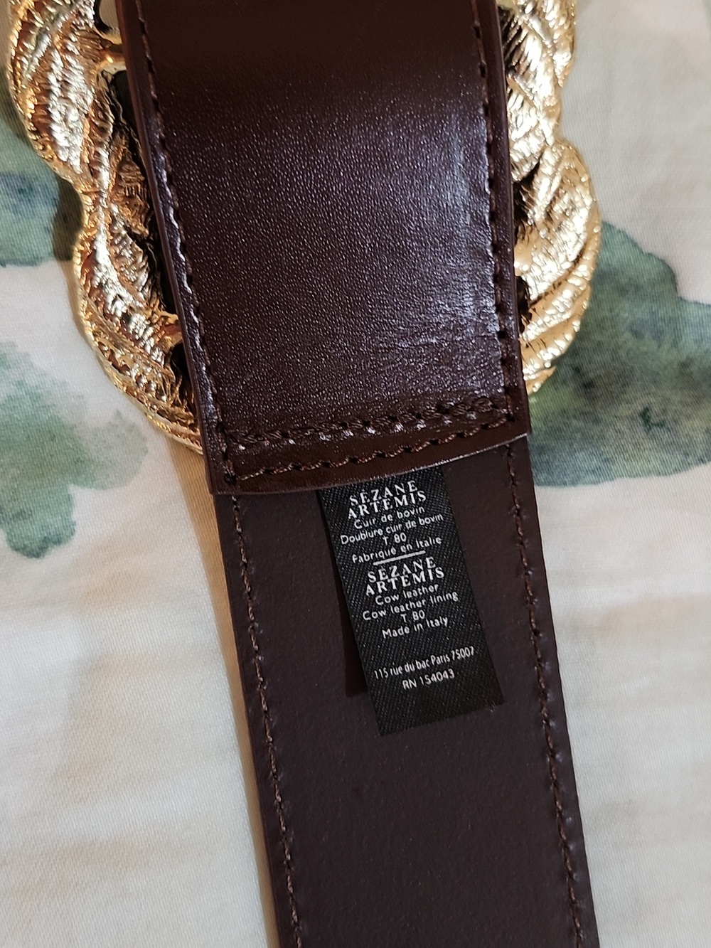 Sézane (Rare) Artemis Belt Bovine Leather Designer Chocolate Glacé Brown 80 - Picture 3 of 6
